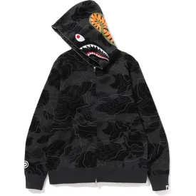 BAPE WGM LAYERED SHARK ZIP HOODIE BLACK