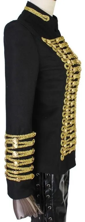 Chain Embellished Jacket in Black