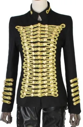 Chain Embellished Jacket in Black