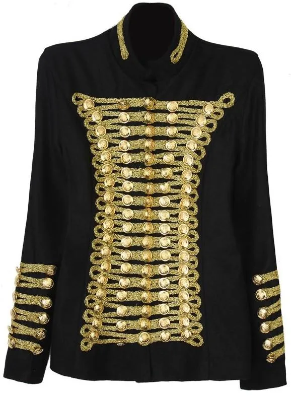 Chain Embellished Jacket in Black