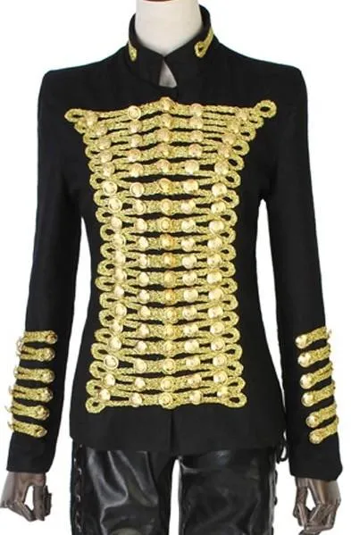 Chain Embellished Jacket in Black