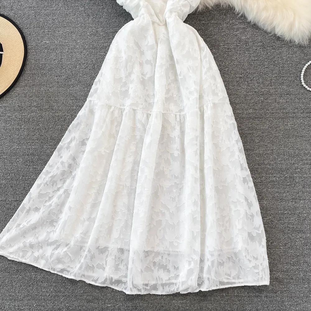 Cute A line floral dress A line short dress      S408