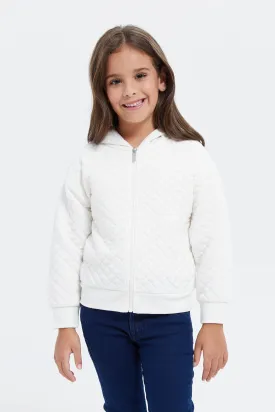 Girls Cream Jacquard Sweatshirt