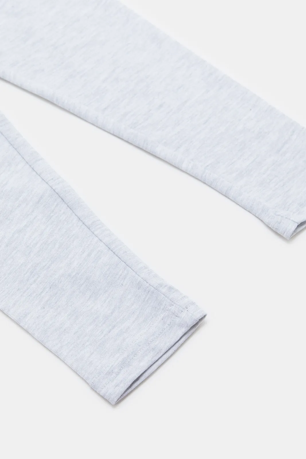 Infant Girls Grey Melange Print Leggings