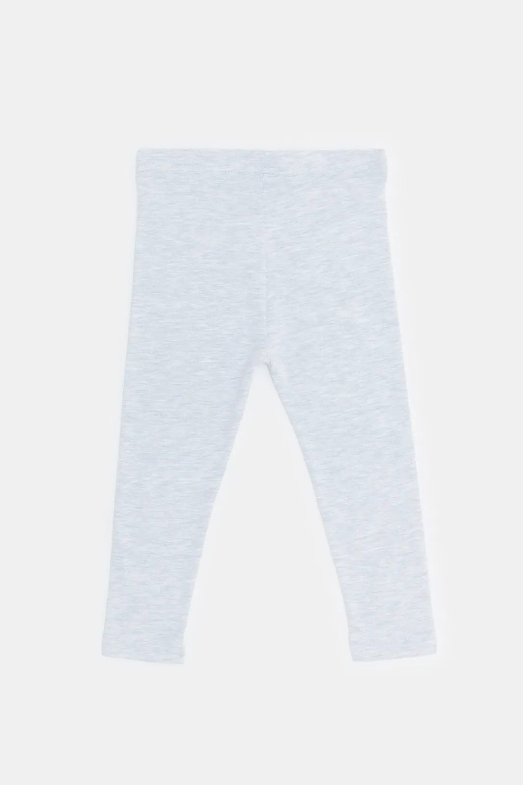 Infant Girls Grey Melange Print Leggings