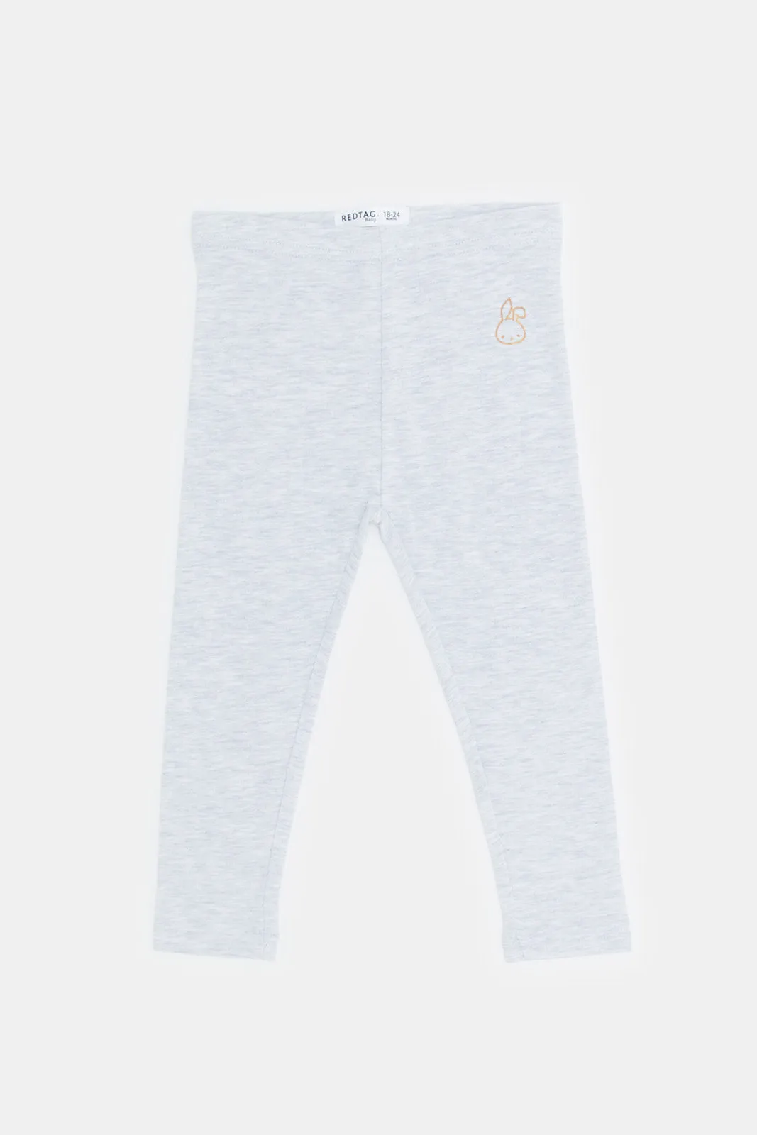 Infant Girls Grey Melange Print Leggings