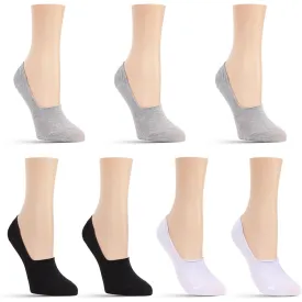 MEMOI HI CUT LINER 7 PAIR PACK GRAY/WHITE/BLACK - WOMENS