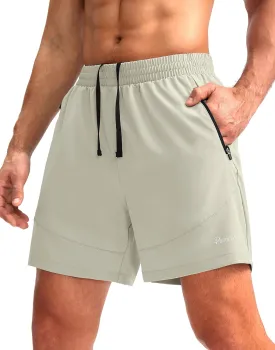 Pudolla Men's Workout Running Shorts 7"/5"/9" Lightweight Gym Athletic Shorts for Men with Zipper Pockets
