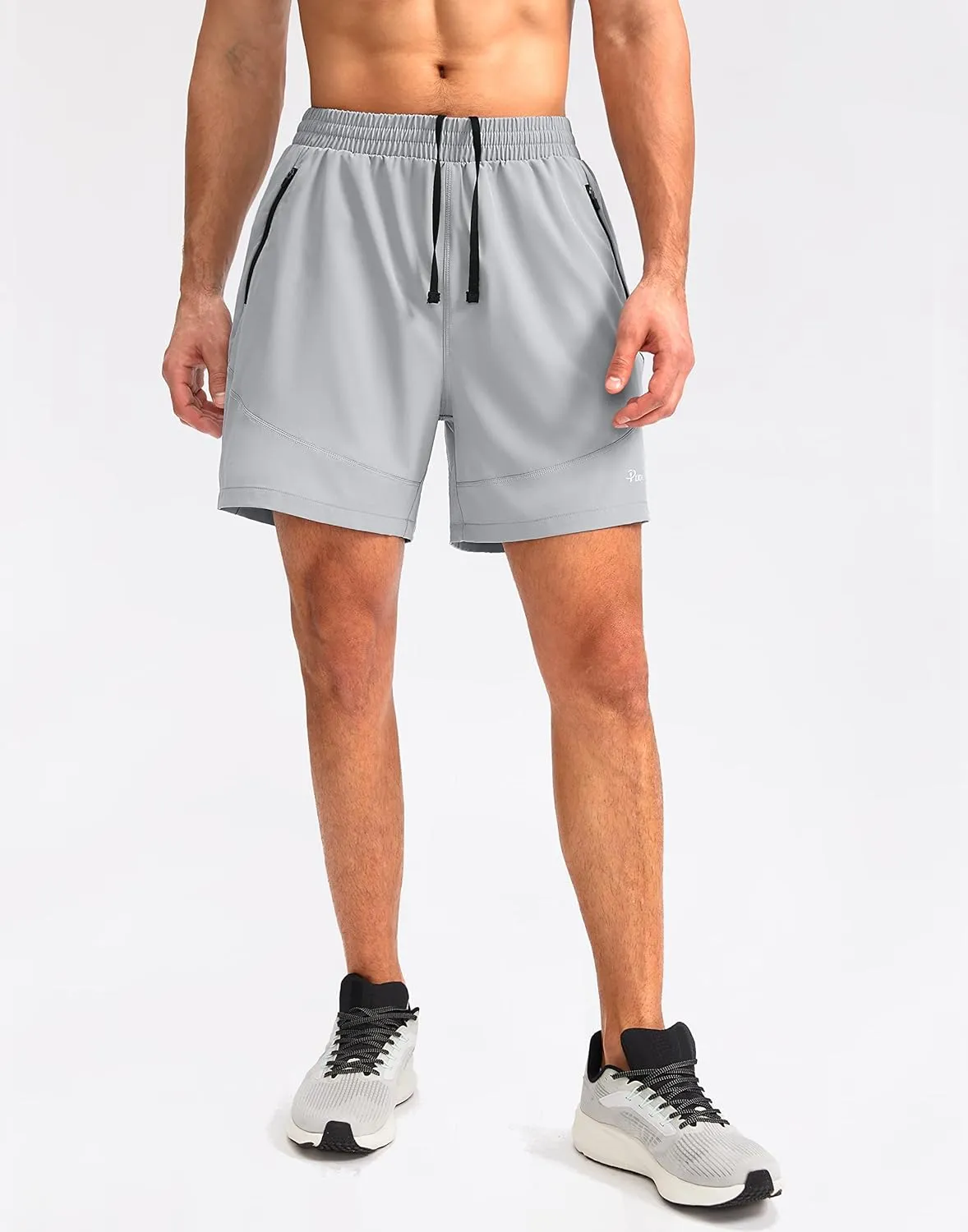 Pudolla Men's Workout Running Shorts 7"/5"/9" Lightweight Gym Athletic Shorts for Men with Zipper Pockets