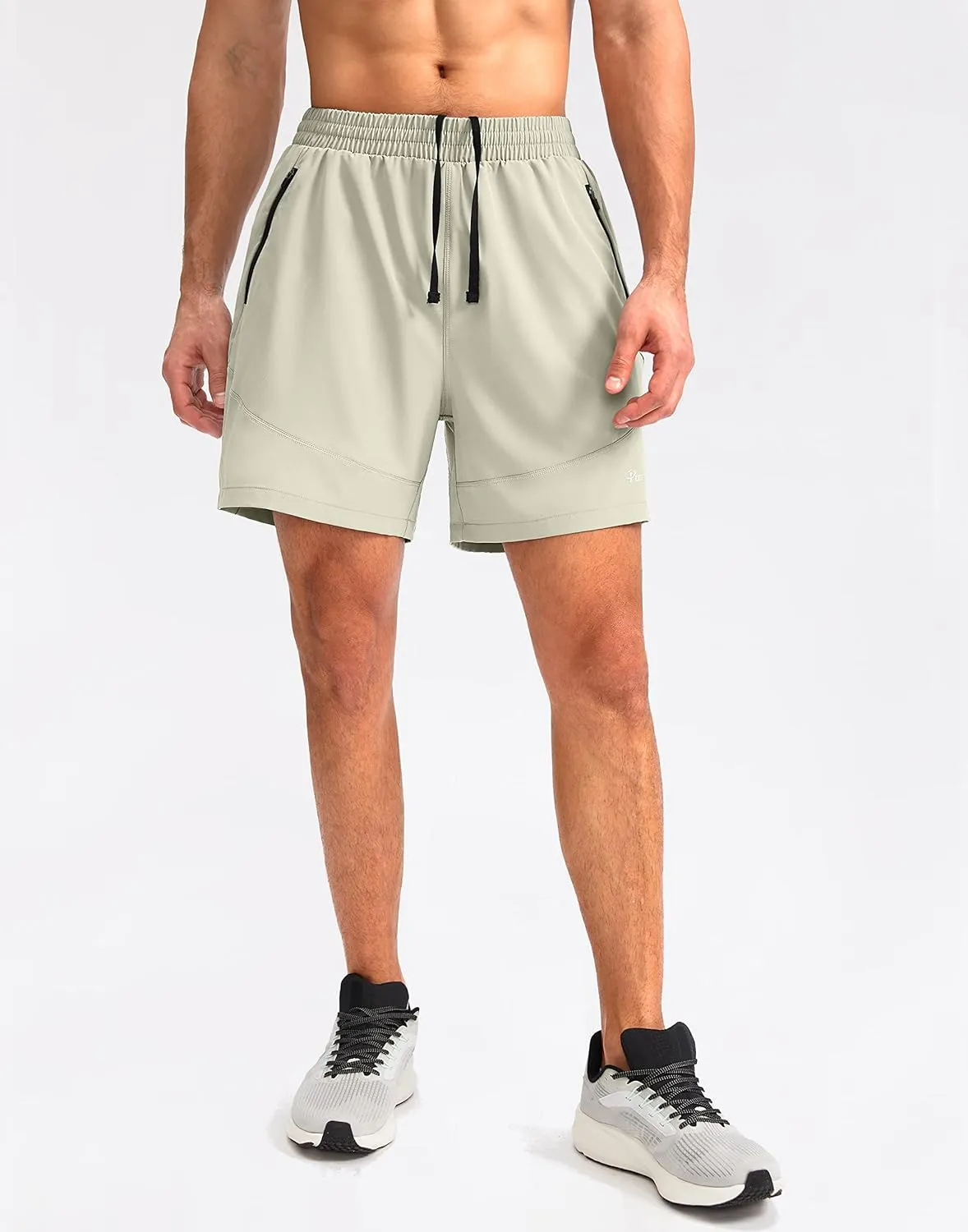 Pudolla Men's Workout Running Shorts 7"/5"/9" Lightweight Gym Athletic Shorts for Men with Zipper Pockets