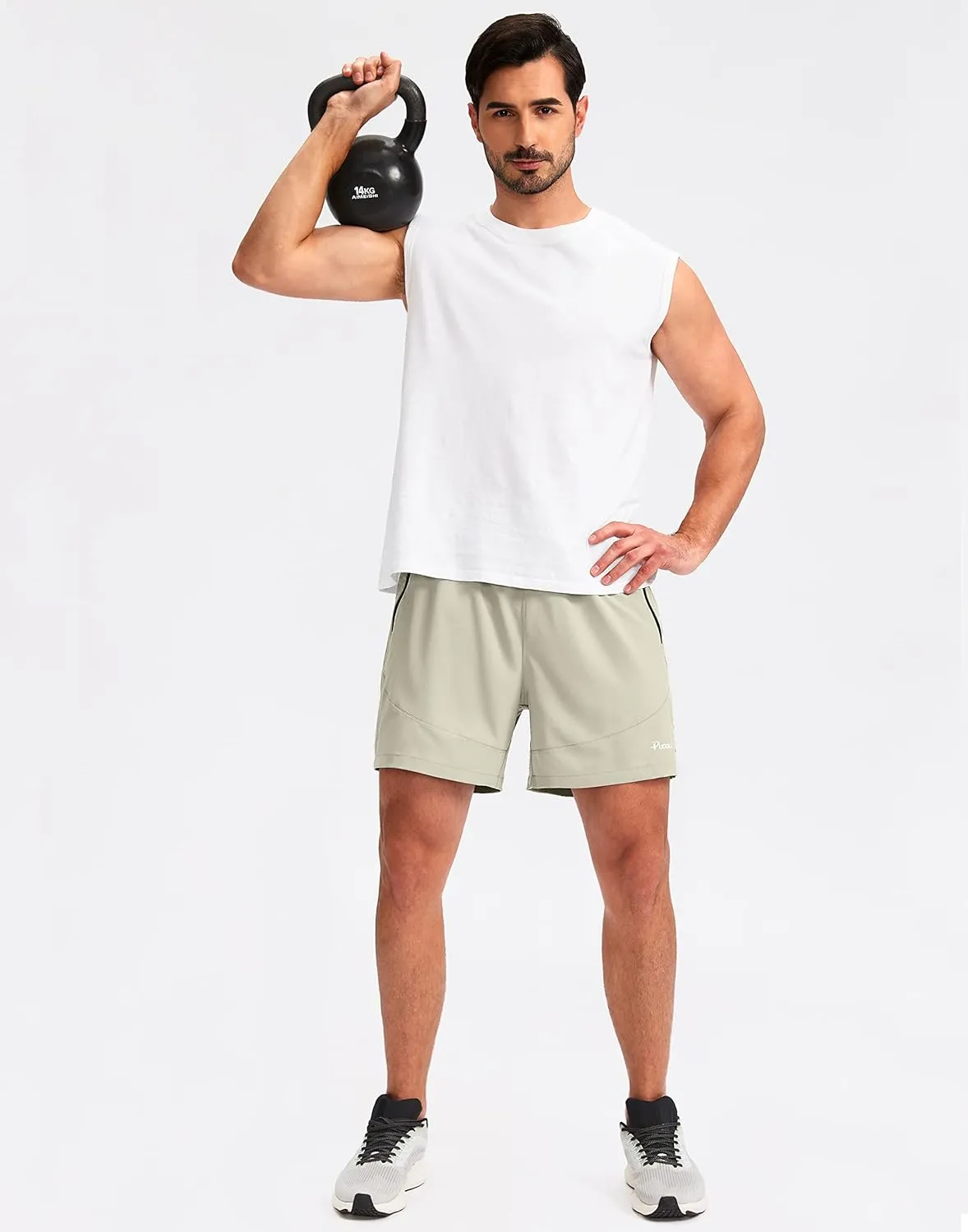 Pudolla Men's Workout Running Shorts 7"/5"/9" Lightweight Gym Athletic Shorts for Men with Zipper Pockets
