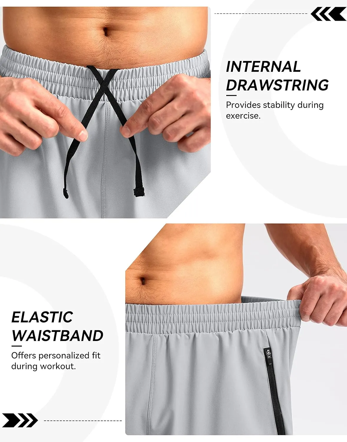 Pudolla Men's Workout Running Shorts 7"/5"/9" Lightweight Gym Athletic Shorts for Men with Zipper Pockets