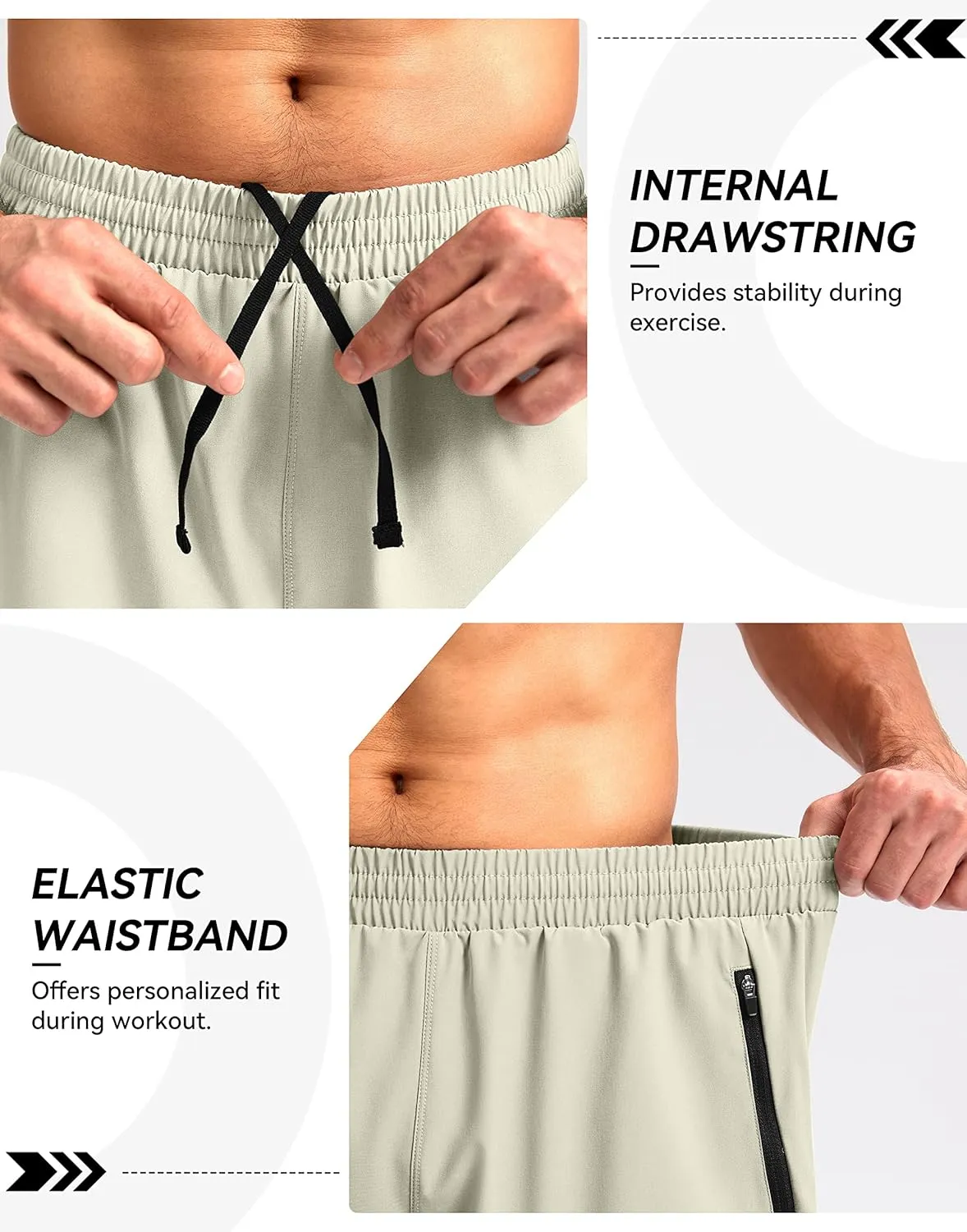 Pudolla Men's Workout Running Shorts 7"/5"/9" Lightweight Gym Athletic Shorts for Men with Zipper Pockets