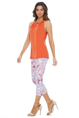 Slim Cropped Floral Leggins