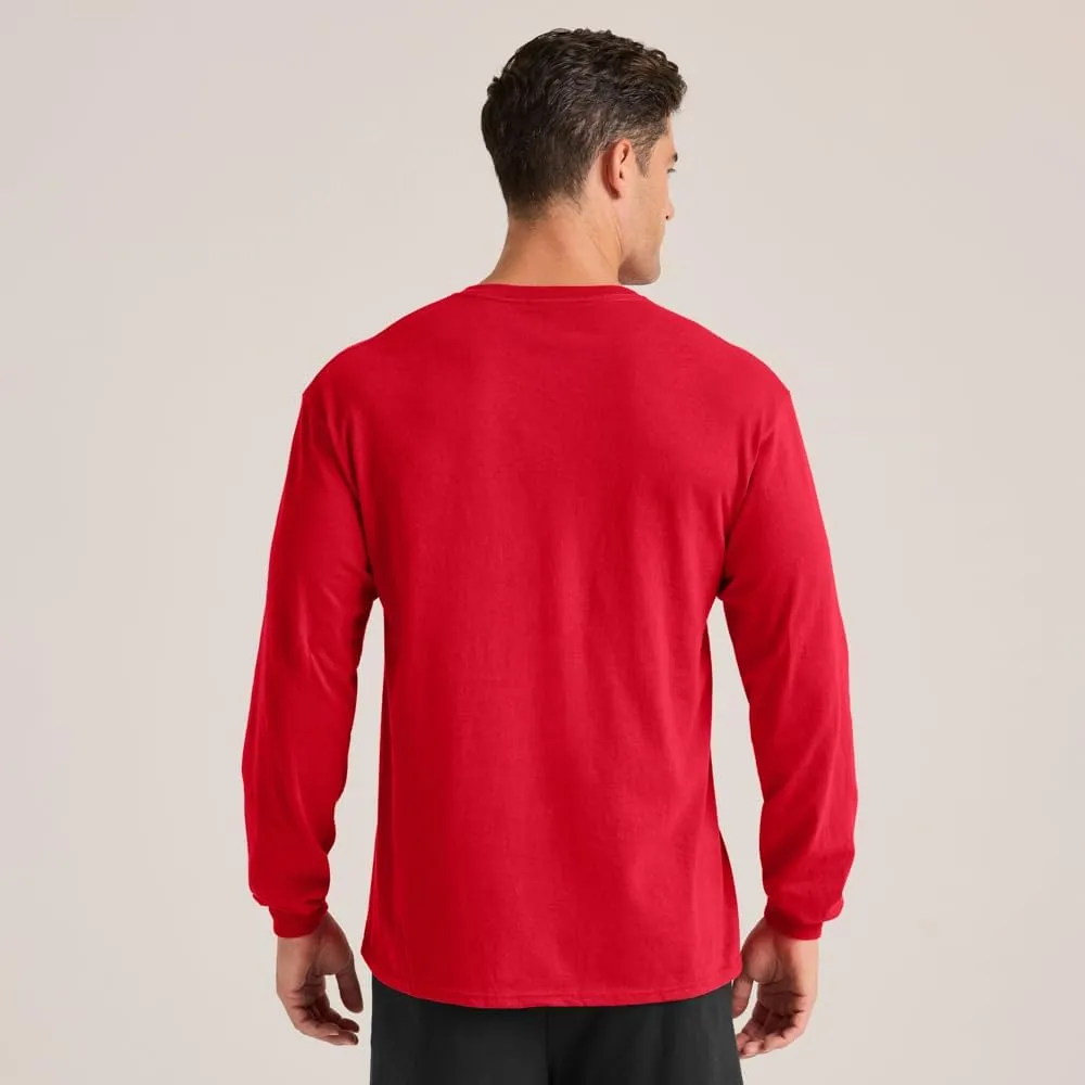 Soffe mens Midweight Cotton Long Sleeve T-Shirt, 1 & 2 Packs