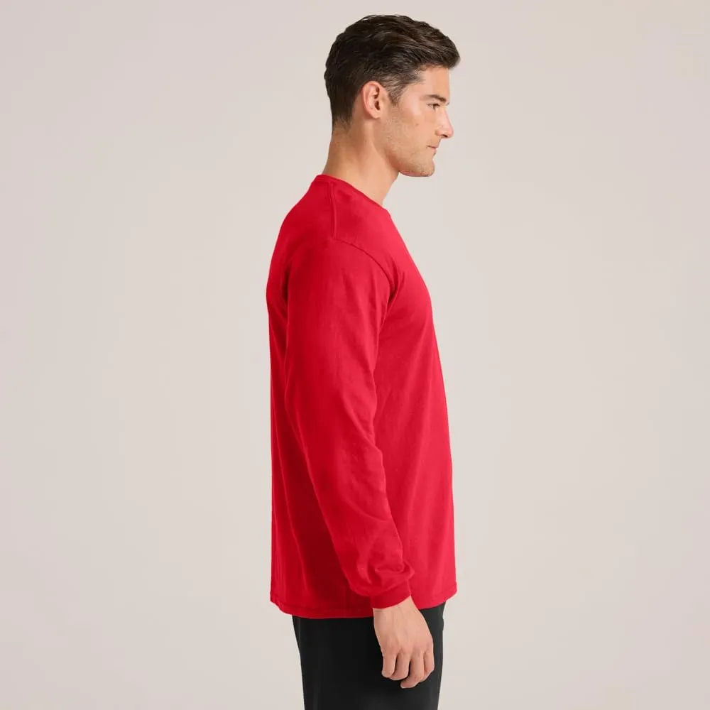 Soffe mens Midweight Cotton Long Sleeve T-Shirt, 1 & 2 Packs