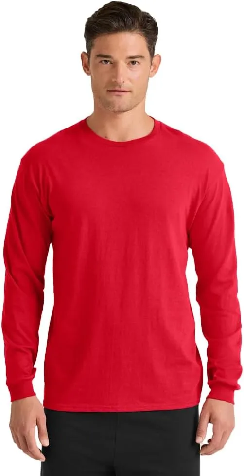 Soffe mens Midweight Cotton Long Sleeve T-Shirt, 1 & 2 Packs