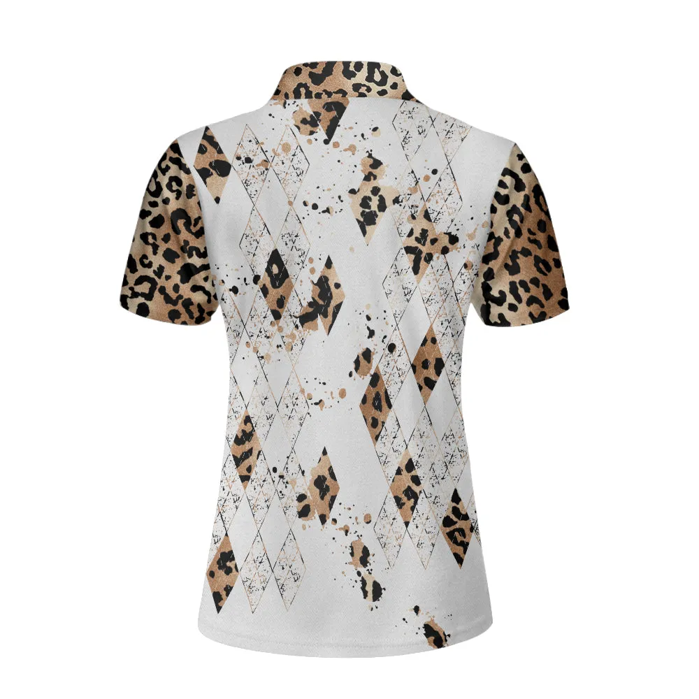 Watch Me Slay These Holes Panther Skin Pattern Short Sleeve Women Polo Shirt Coolspod